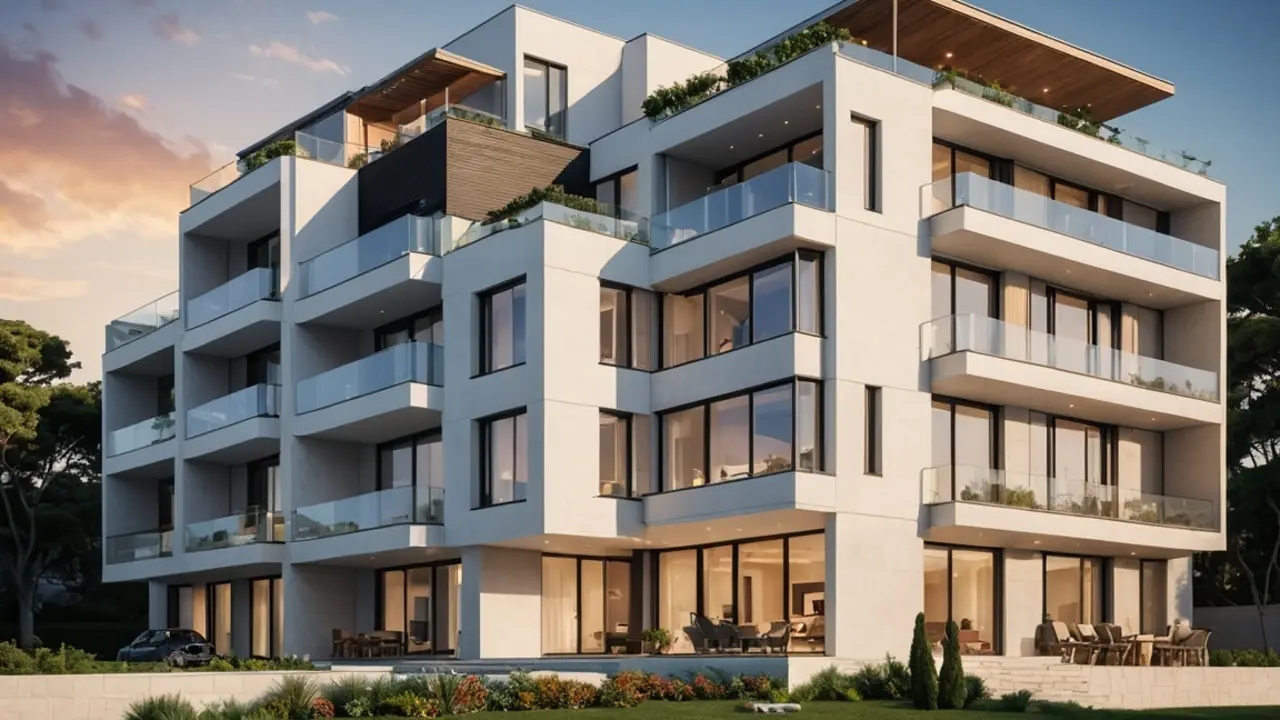 Immeuble neuf haut de gamme proche mer avec balcons et terrasses