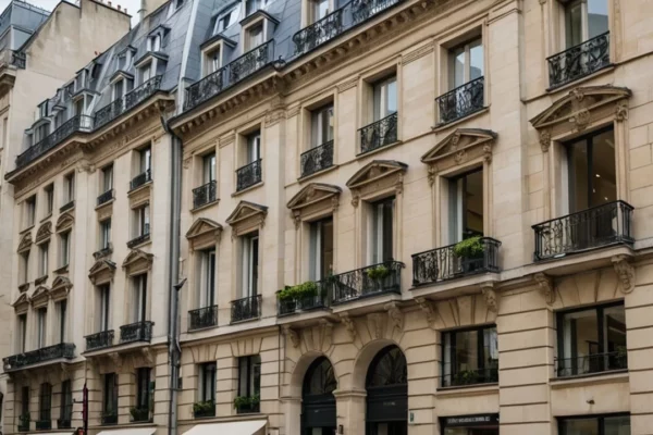 Immeuble ancien réhabilité en centre-ville, façade rénovée dans le respect de l’architecture d’origine